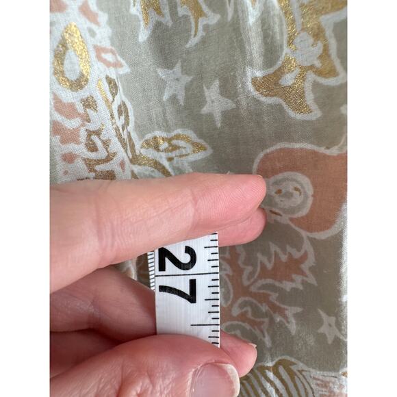 Roberta Roller Rabbit Dress Girls 10 Gray Floral Pink Gold Boho Bohemian Cotton - Picture 5 of 6